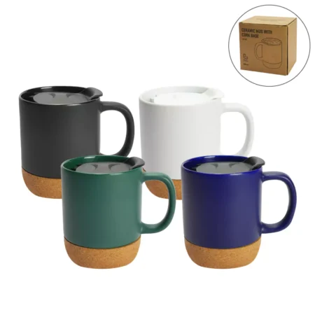 DW-7652 Mugs with Lid and Cork Base 385 ml