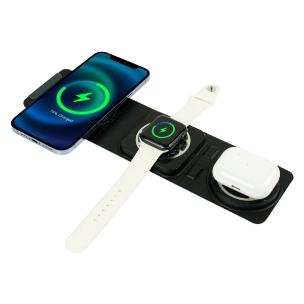 TG-7359 3-in-1 Foldable Wireless Charger for Mobile, iWatch and Earbuds