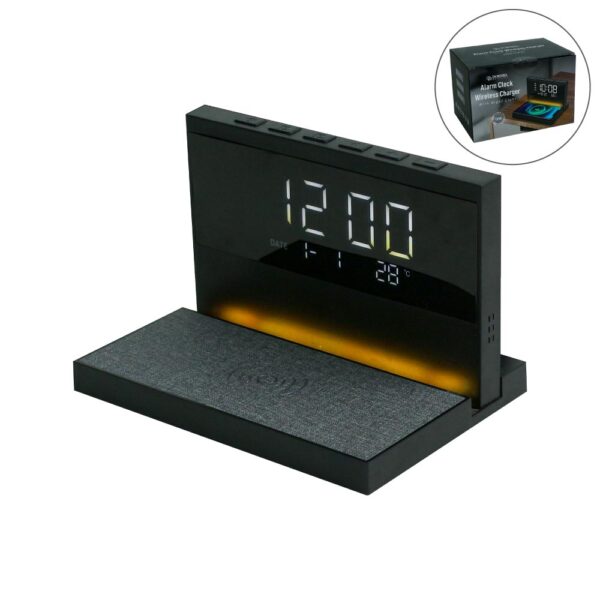 TG-7349 Dorniel Alarm Clock, 15W Wireless Charger & Night Light