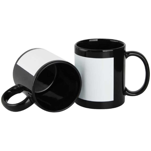DW-7657 Black Ceramic Mugs with Printable Area