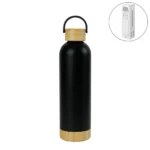 DW-7643 Double Wall SS Bottles with Bamboo Base & Lid 750 ml