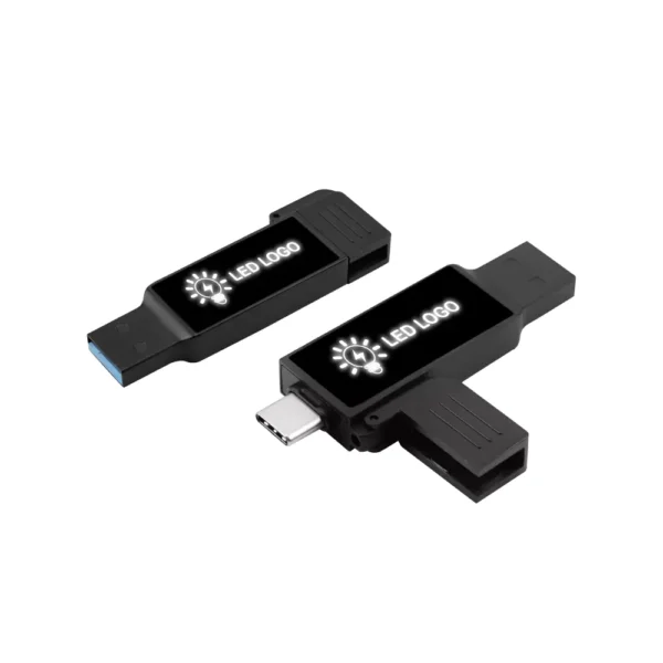 TG-7301 Black OTG USB with LED Logo 32GB V. 3.0 Type C