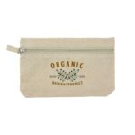 PK-503 Natural Cotton Pouches with front Zipper Closure