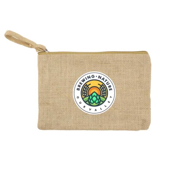 PK-504 Natural Jute Zipper Pouch for Organizing Storage