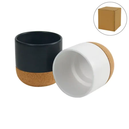 DW-7650 Ceramic Cup with Cork Base 6 oz Matte Finish