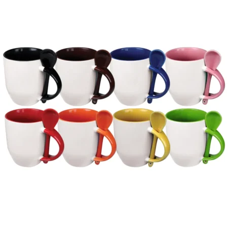DW-7658 Two-Tone Mugs with Spoon 11 oz