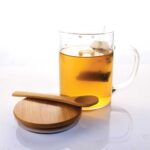 DW-7661 Clear Glass Mug with Bamboo Lid and Spoon