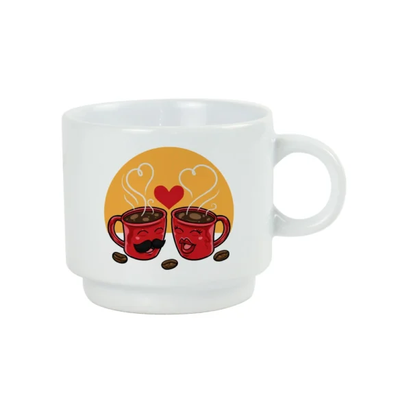 DW-7649 Coffee Cups Set 4Pcs in Silver Metal Rack
