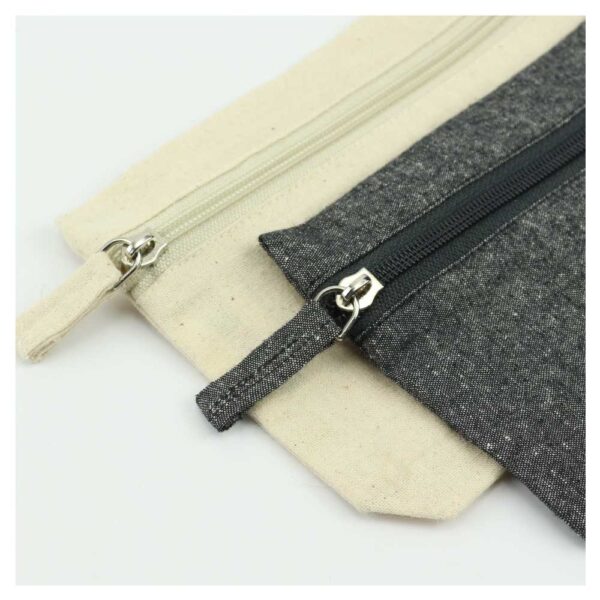 PK-503 Natural Cotton Pouches with front Zipper Closure