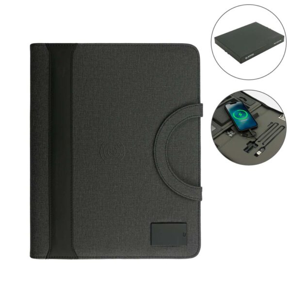 ST-9346 Portfolio A4, Wireless Powerbank 8000mAh & LED Logo
