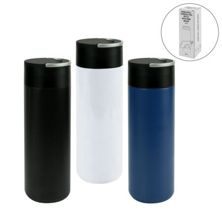 DW-7641 Double Wall SS Bottles, Twist-off Lid with Phone Holder 600ml