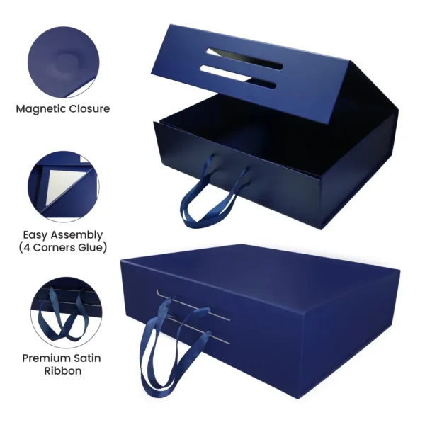 PK-501 Foldable Gift Box with Magnetic Closure & Ribbon Handle
