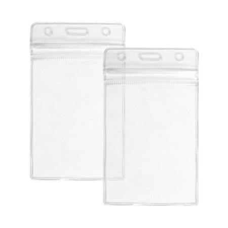 ID-614 Vertical ID Card Holder with Resealable Zip