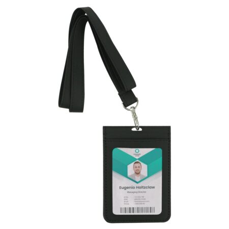ID-615 PU Leather Foldable ID Card Holder with Lace & Hook
