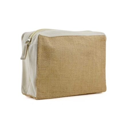 PK-505 Natural Jute with Cotton Zipper Pouches
