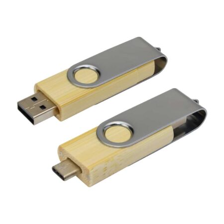TG-7311 OTG Bamboo Swivel USB Flash Drives 32GB Type C