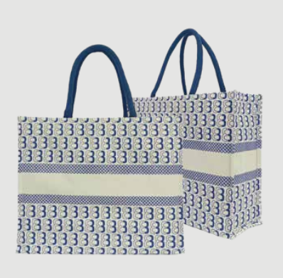 BG-9053 Printed Cotton Bag with inner Lamination and magnetic closure (EB Print)