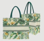 BG-9055 Printed Cotton Bag with inner Lamination and magnetic closure (Floral Print)