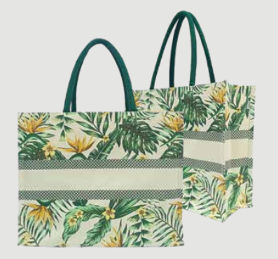 BG-9055 Printed Cotton Bag with inner Lamination and magnetic closure (Floral Print)