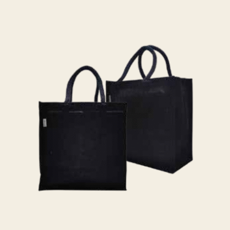 BG-9058 Black Jute Bag Small with Padded Handles