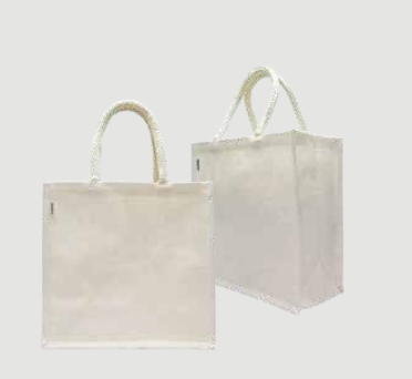 BG-9059 White Jute Bag-Small with Padded Handles