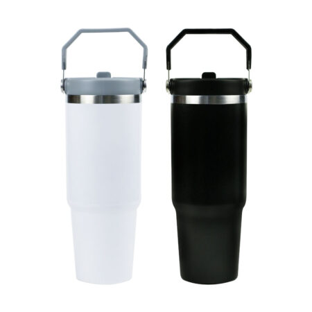 DW-7634 Tumbler with Handle & Straw SS Double Wall 900ml