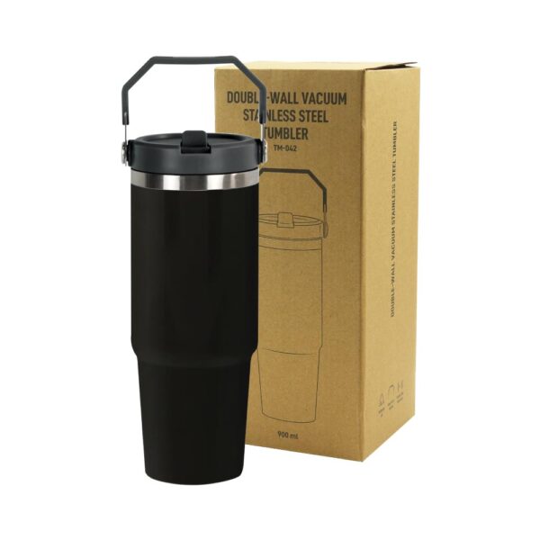 DW-7634 Tumbler with Handle & Straw SS Double Wall 900ml