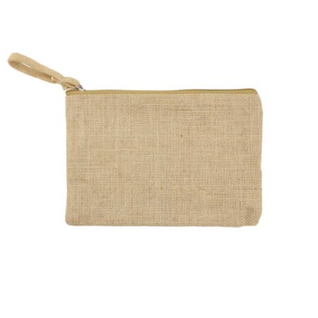 PK-504 Natural Jute Zipper Pouch for Organizing Storage