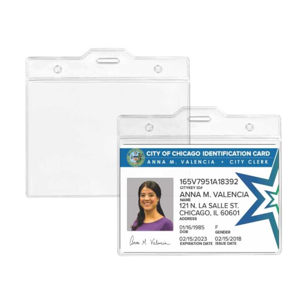 ID-605 Clear Plastic ID Card Holder
