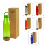 DW-7630 rPET Bottles with Cork Base, Twist-off Lid, Handle, 720ml