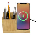 TG-73119 BAMBOO WIRELESS CHARGER PEN HOLDER