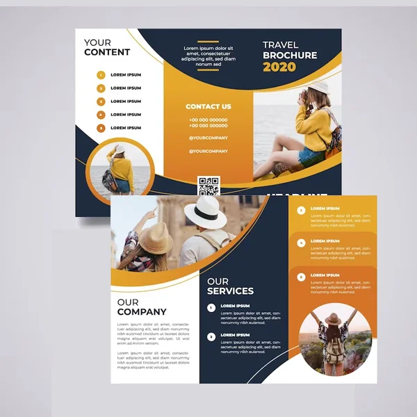 350 gsm Matt/glossy Laminated- Trifold Brochures