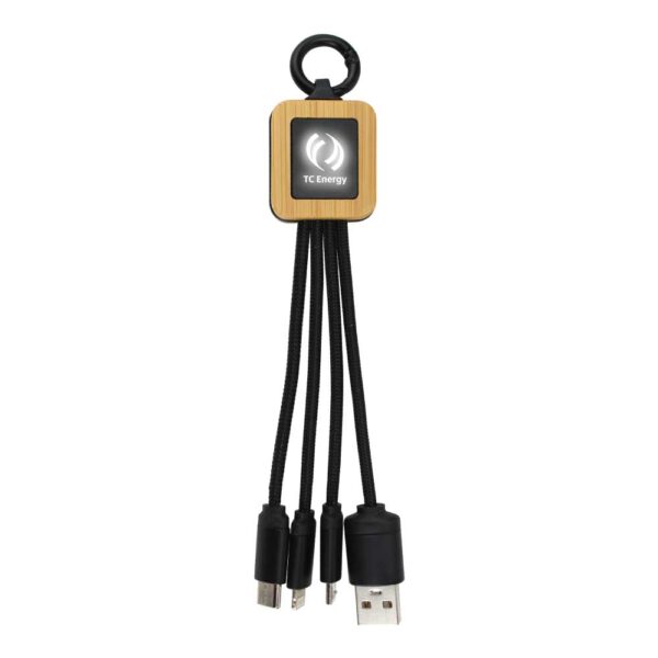 TG-7375 Bamboo Light Up Logo Multi-Charging Cables Type C