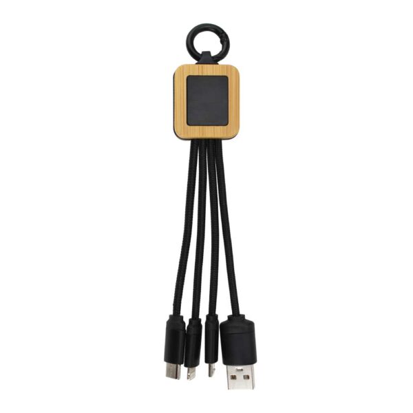 TG-7375 Bamboo Light Up Logo Multi-Charging Cables Type C