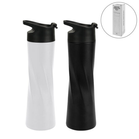 DW-7639 Double Wall SS Bottles Slim Waist Design Flip top Lid 500ml