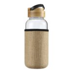 DW-7626 Glass Bottles with Bamboo Lid and Eco Sleeve, 1 liter
