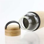 DW-7626 Glass Bottles with Bamboo Lid and Eco Sleeve, 1 liter