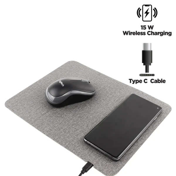 TG-7357 Fast Wireless Charging Mousepad in 15W, Foldable Design Type C