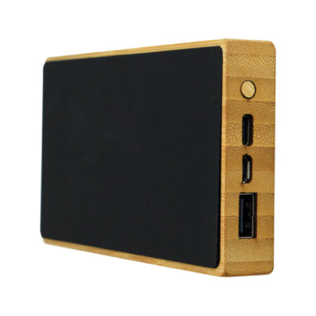 TG-73122 LIGHT UP LOGO BAMBOO WIRELESS POWER BANK
