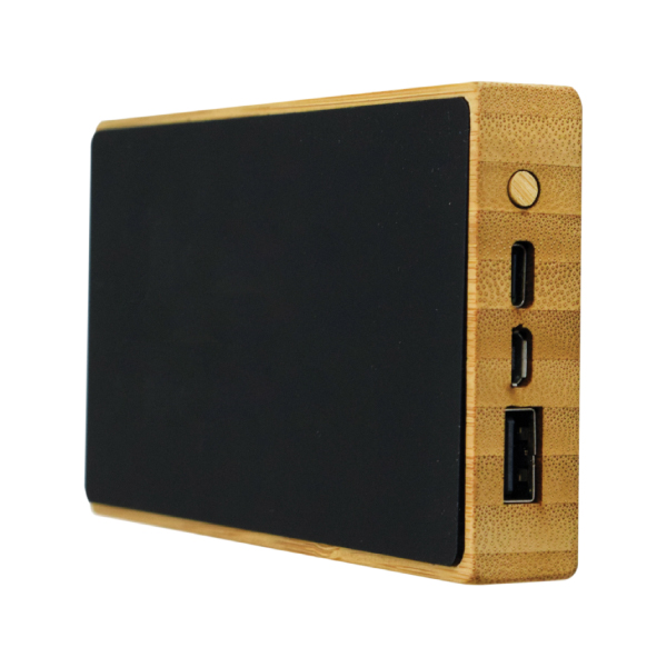 TG-73122 LIGHT UP LOGO BAMBOO WIRELESS POWER BANK