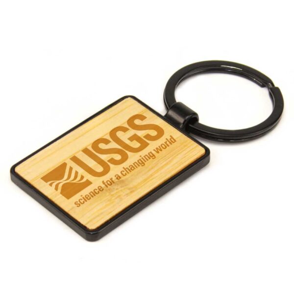 GN-1035 Metal Keychains with Bamboo