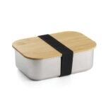 GN-1012 Stainless Steel Lunch Box with Bamboo Lid & Strap