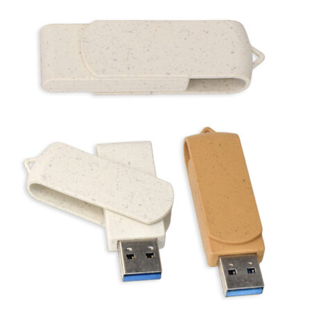 TG-73133 WHEAT STRAW SWIVEL USB FLASH DRIVE