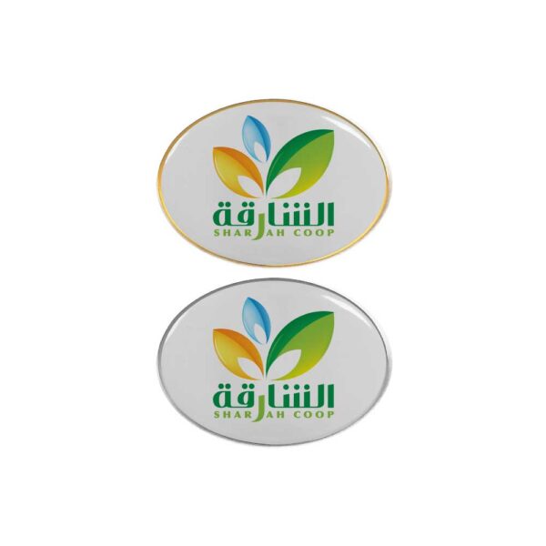PB-815 Oval Flat Metal Badges