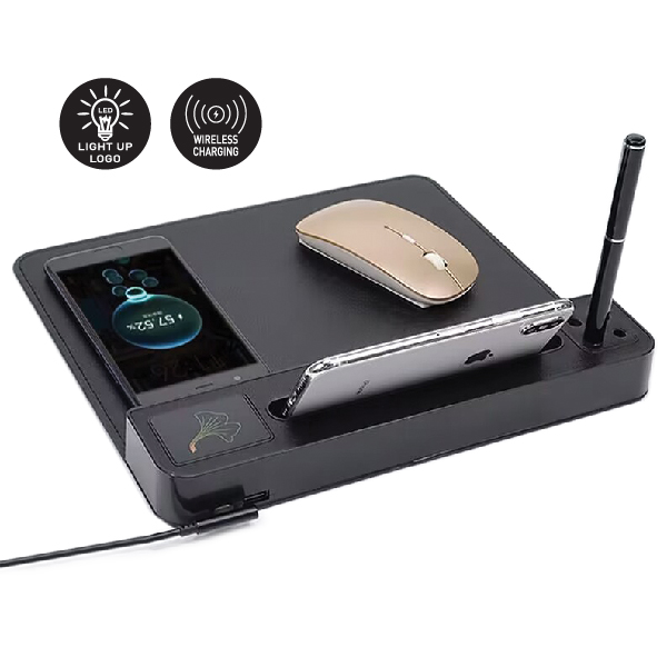 TG-73102 LIGHT-UP LOGO WIRELESS CHARGING MOUSE PAD