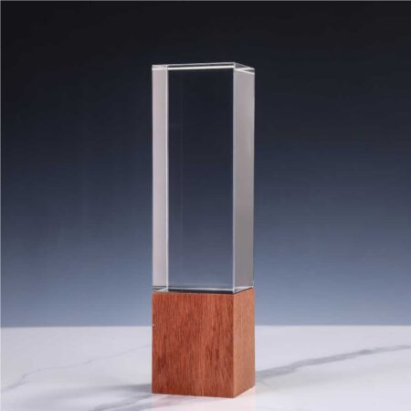 8063 Crystal Awards with Wooden Base