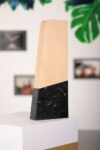 AT-8054  Wooden Award - Black Swirl