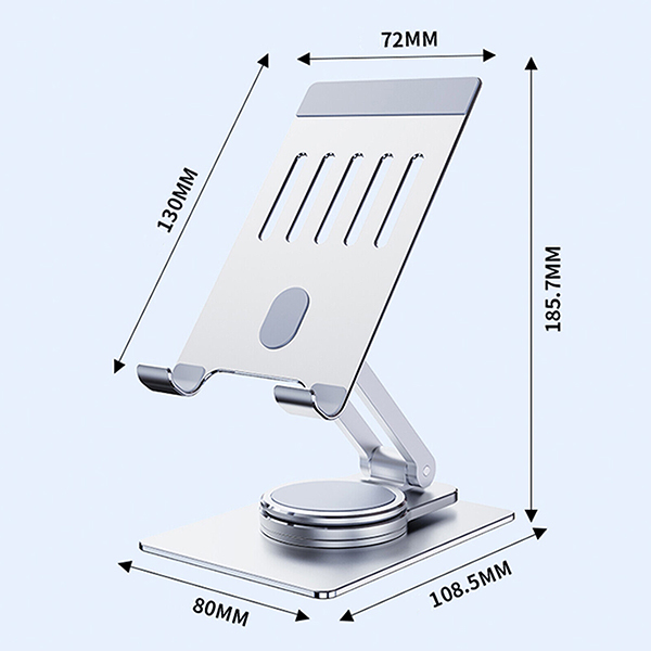 TG-73179 360-DEGREE ROTATING ALUMINUM ALLOY FOLDING PHONE HOLDER