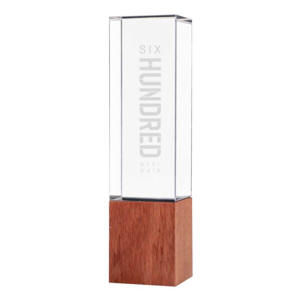 8063 Crystal Awards with Wooden Base