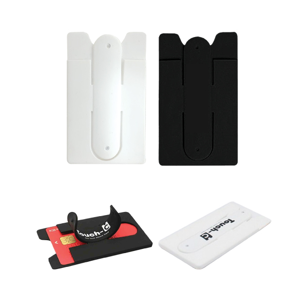 TG-73184 SILICONE PHONE WALLET WITH STAND